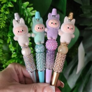 Cute Fancy Beaded Rhinestone Labubu Pen